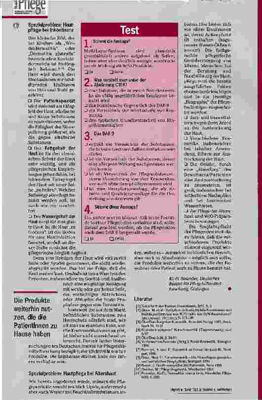 Vorschauseite 4: Haut und Hautpflege Teil 3: Problemfelder der Hautpflege und -reinigung
