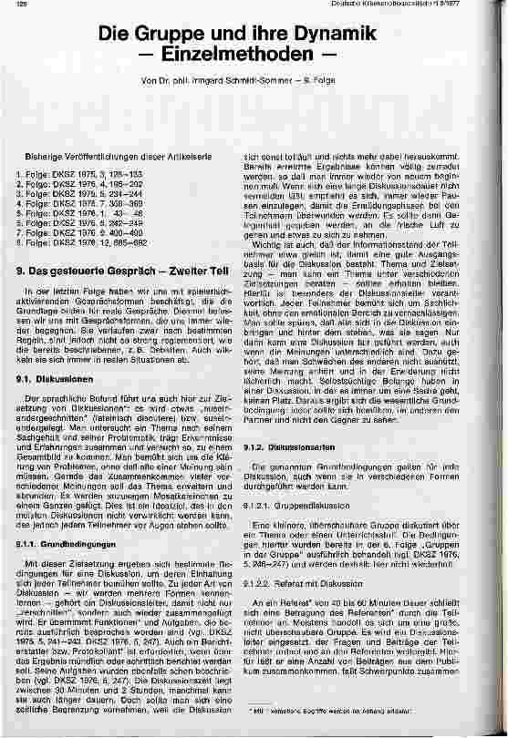 Vorschauseite 1: Die Gruppe und ihre Dynamik - Einzelmethoden -