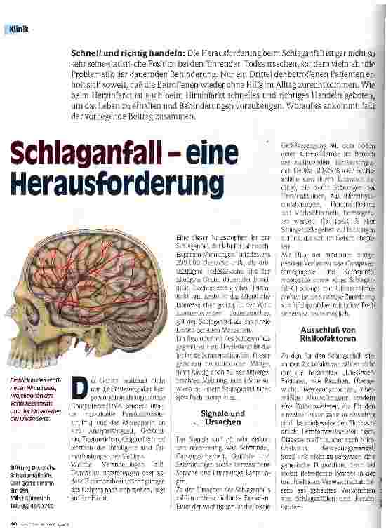 Vorschauseite 1: Schlaganfall - eine Herausforderung