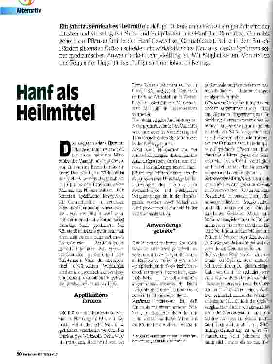 Vorschauseite 1: Hanf als Heilmittel Ein jahrtausendealtes Heilmittel