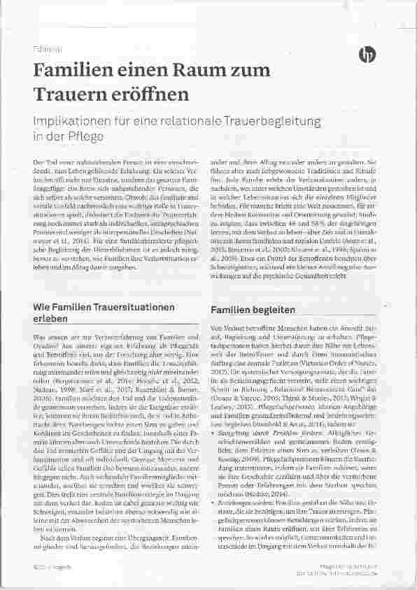 Vorschauseite 1: Familien einen Raum zum Trauern eröffnen