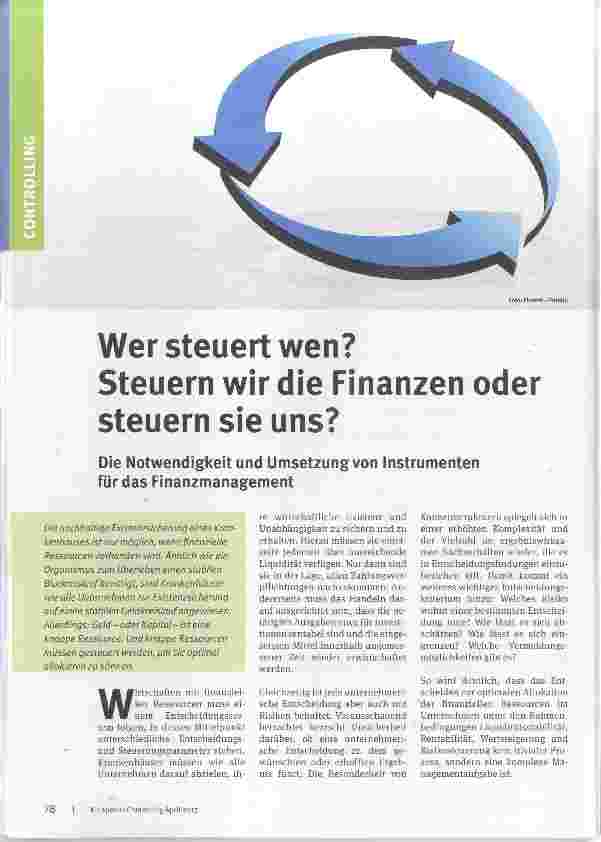 Vorschauseite 1: Wer Steuert wen? Steuern wir die Finanzen oder steuern sie uns?