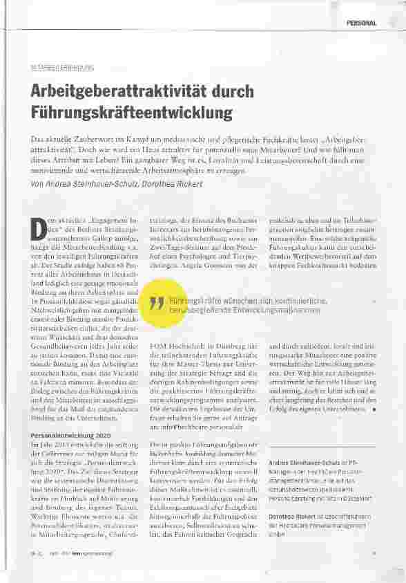 Vorschauseite 1: Arbeitgeberattraktivität durch Führungskräfteentwicklung