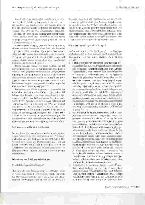 Vorschauseite 5: Behandlung von Freezing und Gleichgewichtsstörungen
