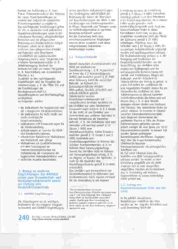 Vorschauseite 2: Händehygiene in Einrichtungen des Gesundheitswesens (Teil I) Empfehlung der Kommissionfür Krankenhaushygiene und Infektionsprävention (KRINKO) beim Robert Koch-Institut(RKI)