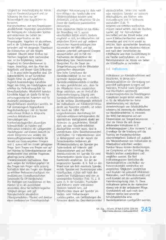 Vorschauseite 5: Händehygiene in Einrichtungen des Gesundheitswesens (Teil I) Empfehlung der Kommissionfür Krankenhaushygiene und Infektionsprävention (KRINKO) beim Robert Koch-Institut(RKI)