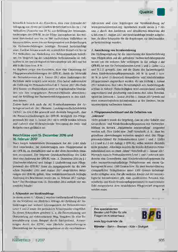 Vorschauseite 2: Qualitätssicherungs-Richtlinie Frühund Reifgeborene