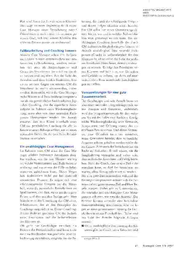 Vorschauseite 2: Case Management -ein kontinuierlicher Verhandlungsprozess