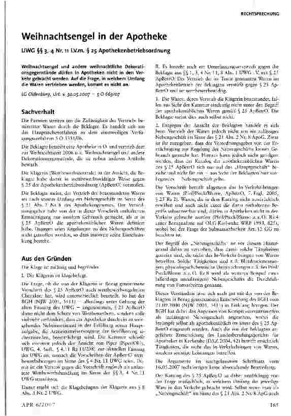 Vorschauseite 1: Weihnachtsengel in der Apotheke