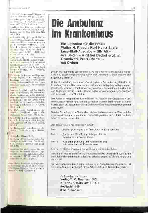 Vorschauseite 6: Universitätskliniken und Staatshochbauämter in Nordrhein-Westfalen - Warum nicht mehr Kooperation? Das Düsseldorfer Modell