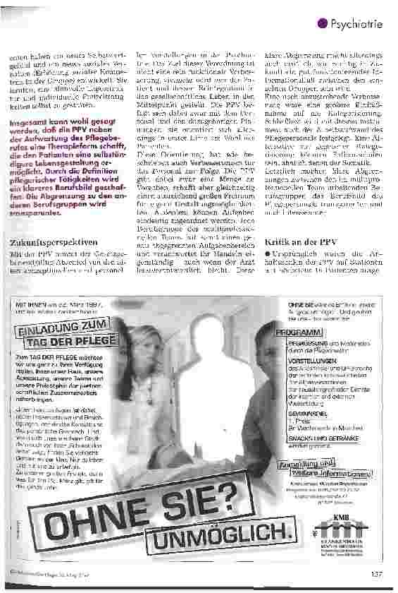Vorschauseite 4: Aussagen und Konsequenzen der Psychiatrie-Personalverordnung für die Pflege 2. Teil