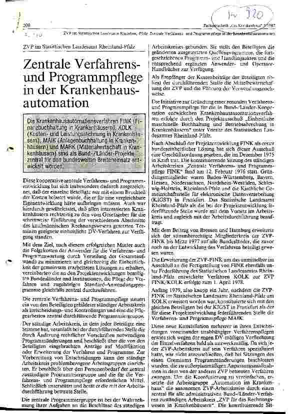 Vorschauseite 1: Zentrale Verfahrensund Programmpflege in der Krankenhausautomation