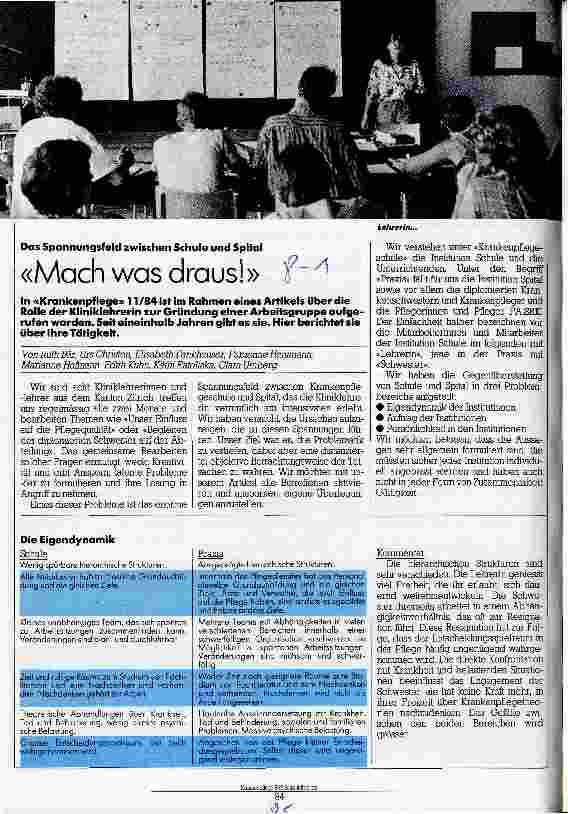 Vorschauseite 1: Mach was drauß das Spannungsfeld zwischen Schule u. Spital