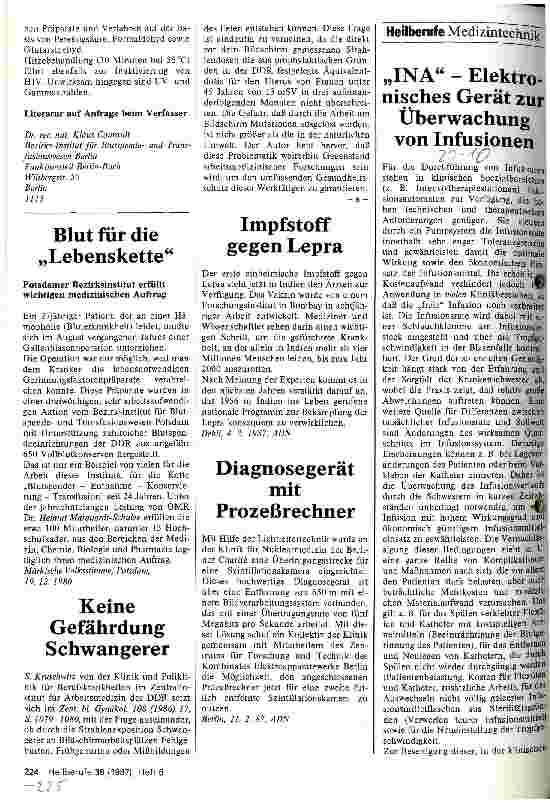 Vorschauseite 1: INA - Elektronisches Gerät zur Überwachung von Infusionen