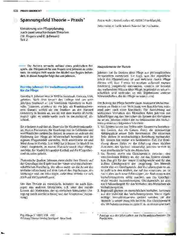 Vorschauseite 1: Spannungsfeld Theorie - Praxis (Teil 2) Umsetzung von Pflegeplanung nach zwei verschiedenen Theorien