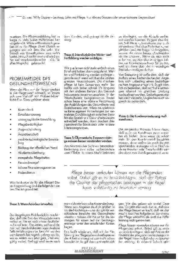 Vorschauseite 2: Leistung, Lohn und Pflege: Fruchtbares Ganzes oder unverrückbare Gegensätze?