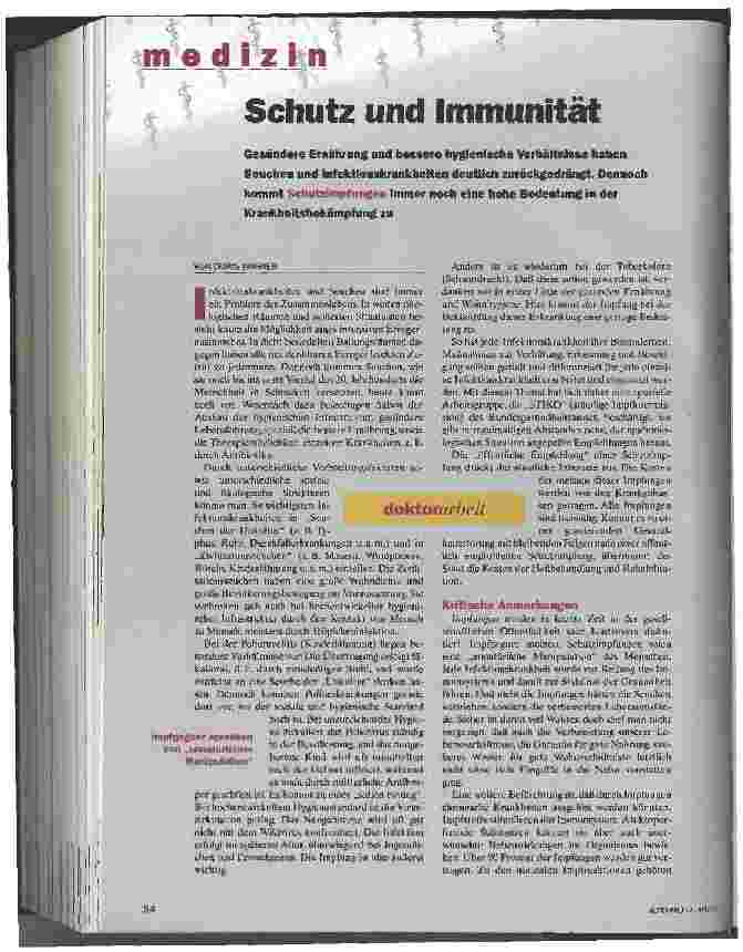 Vorschauseite 1: Schutz und Immunität Schutzimpfungen