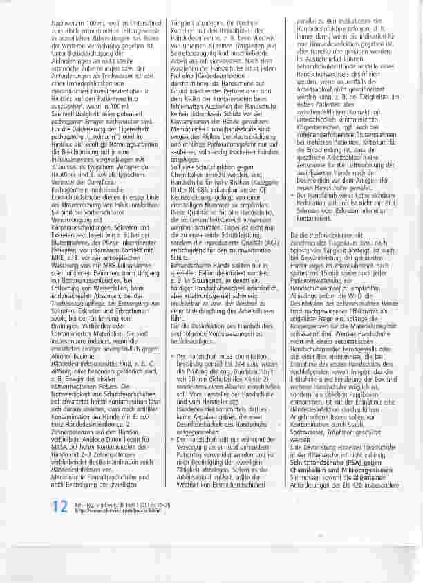 Vorschauseite 2: Händehygiene in Einrichtungen des Gesundheitswesens (Teil II) Empfehlung der Kommission für Krankenhaushygiene und Infektionsprävention (KRINKO) beim Robert Koch-Institut (RKI)