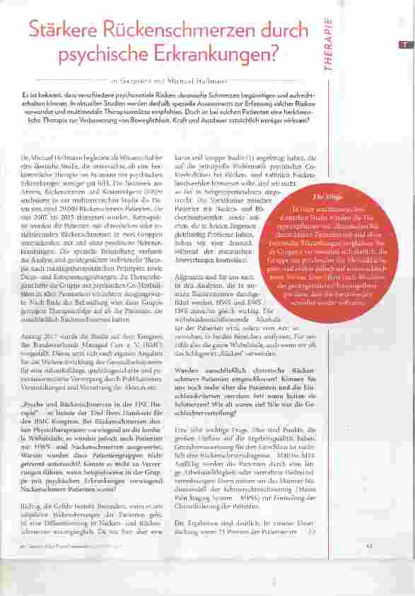 Vorschauseite 2: Stärkere Rückenschmerzen durch psychische Erkrankungen?