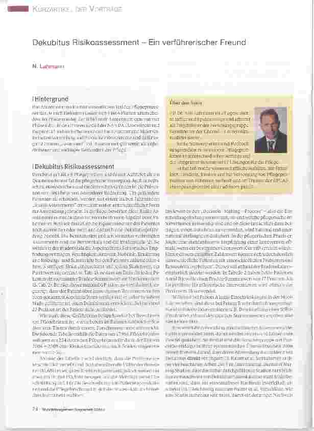 Vorschauseite 1: Dekubitus Risikoassessment Ein verführerischer Freund
