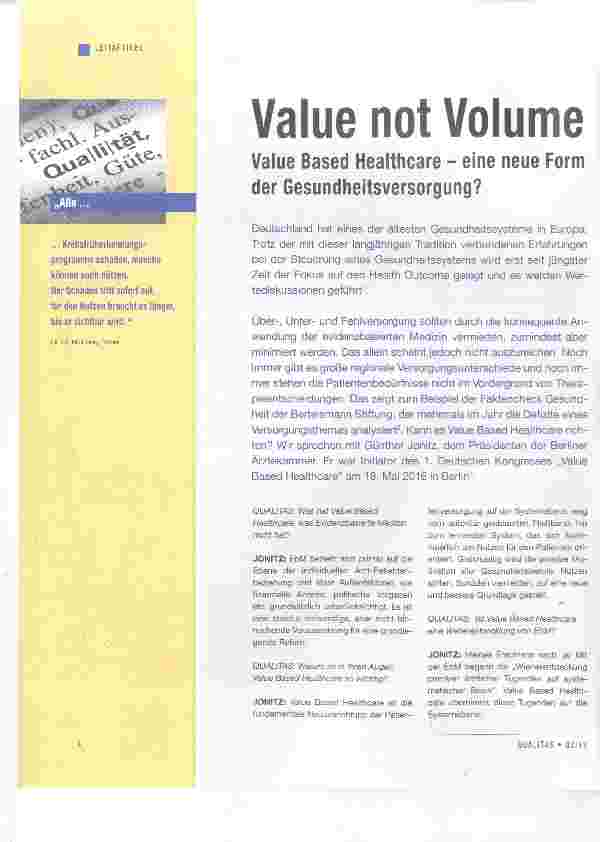 Vorschauseite 1: Value not Volume