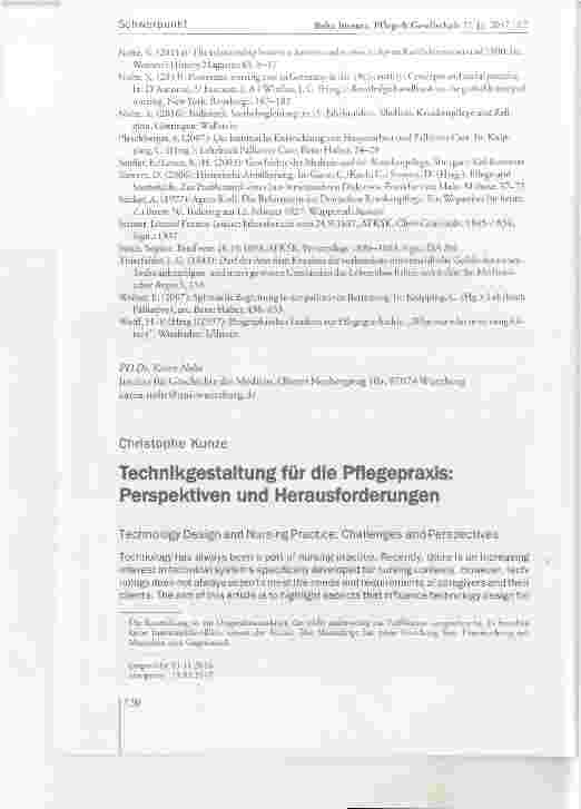 Vorschauseite 1: Technikgestaltung für die Pflegepraxis; Perspektiven und Herausforderungen