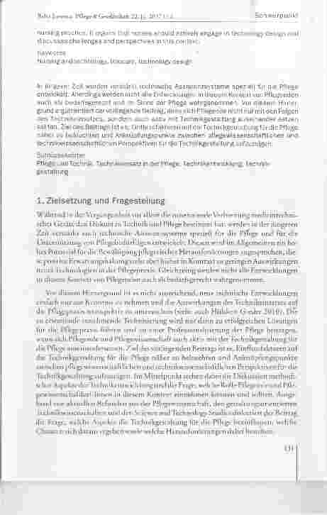 Vorschauseite 2: Technikgestaltung für die Pflegepraxis; Perspektiven und Herausforderungen