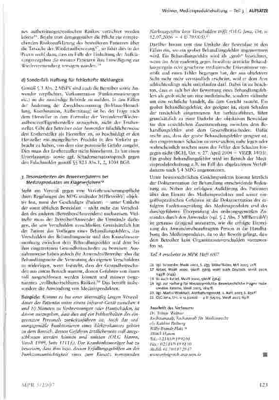 Vorschauseite 5: Medizinproduktehaftung