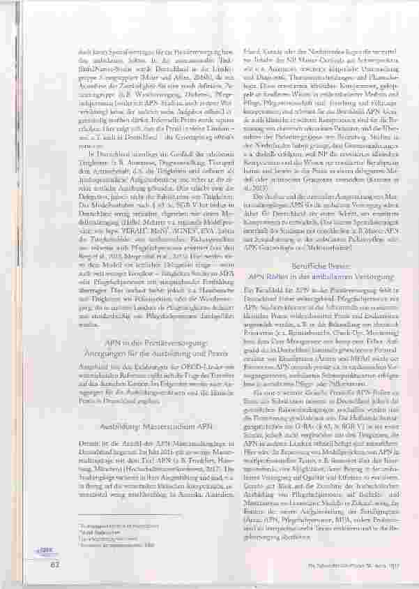 Vorschauseite 3: Advanced Practice Nurses (APN) in der Primärversorgung