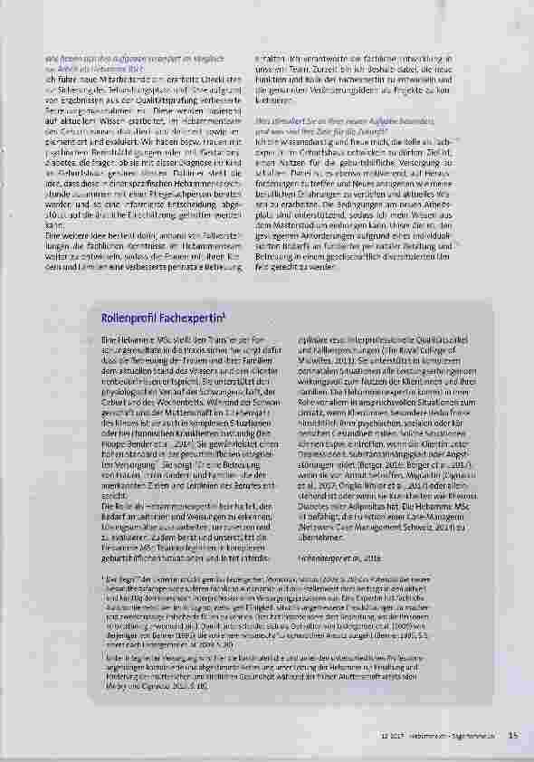 Vorschauseite 2: Kompetenzprofil: als Hebamme MSc denken und handeln