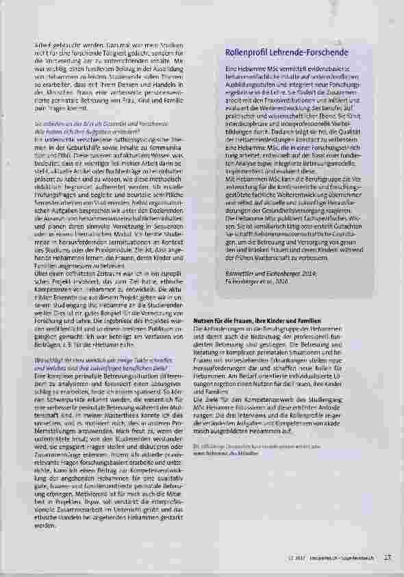 Vorschauseite 4: Kompetenzprofil: als Hebamme MSc denken und handeln