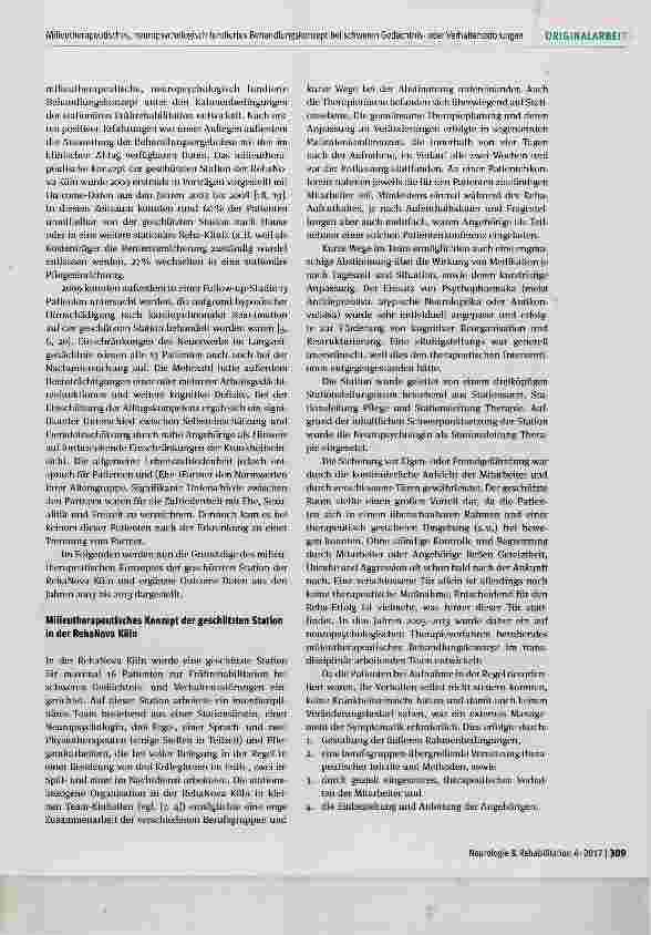 Vorschauseite 4: Ein milieutherapeutisches, neuropsychologisch fundiertes Behandlungskonzept bei schweren Gedächtnisoder Verhaltensstörungen in der neurologischen Frührehabilitation