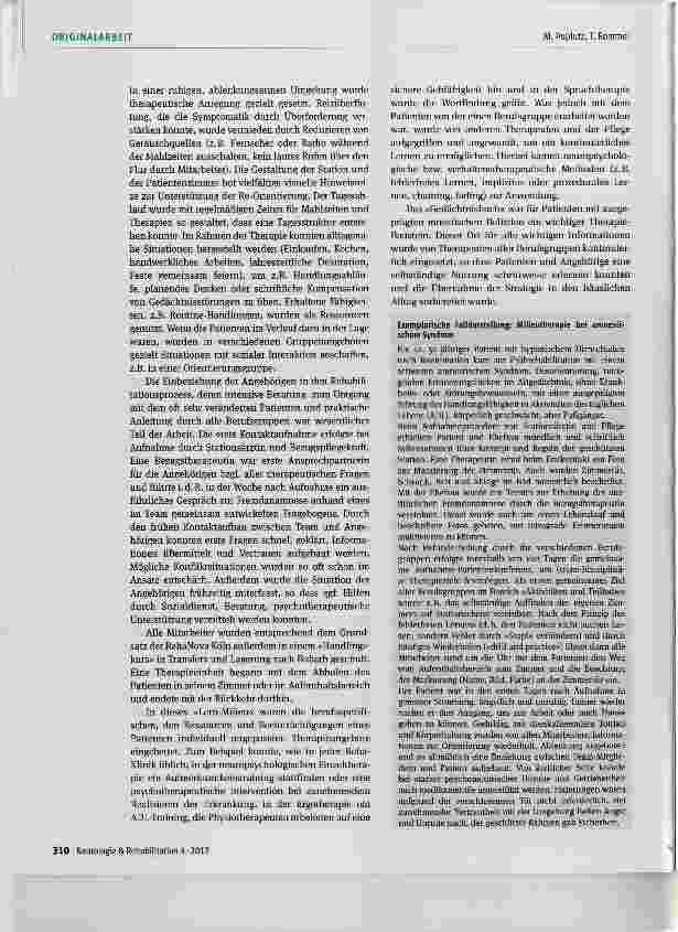 Vorschauseite 5: Ein milieutherapeutisches, neuropsychologisch fundiertes Behandlungskonzept bei schweren Gedächtnisoder Verhaltensstörungen in der neurologischen Frührehabilitation