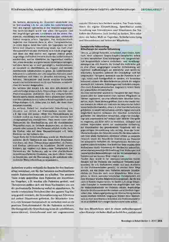 Vorschauseite 6: Ein milieutherapeutisches, neuropsychologisch fundiertes Behandlungskonzept bei schweren Gedächtnisoder Verhaltensstörungen in der neurologischen Frührehabilitation