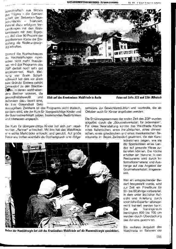 Vorschauseite 2: Das Krankenhaus Waldfriede in Berlin Mitglied im Deutschen Netz Gesundheitsfördernder Krankenhäuser seit 1996