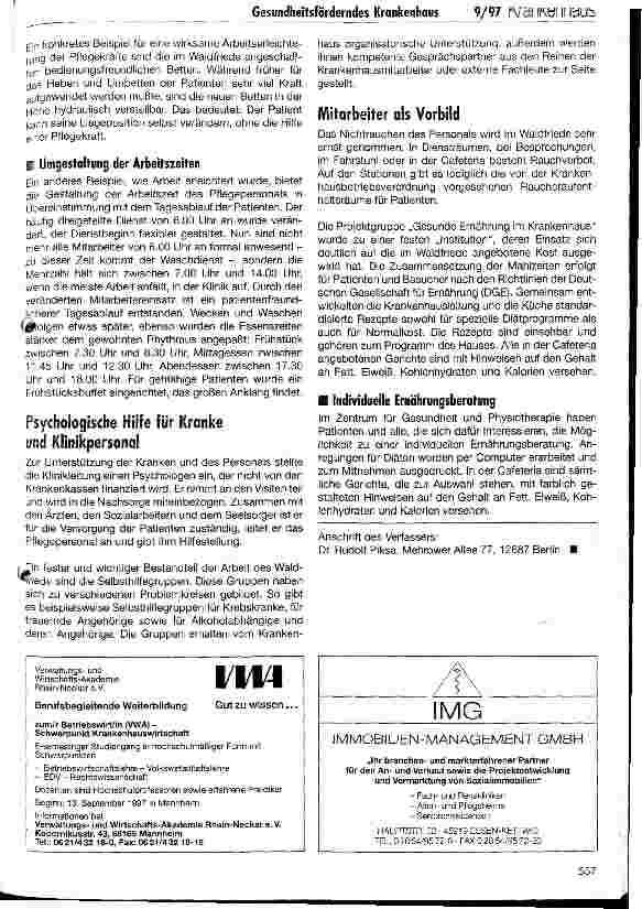 Vorschauseite 4: Das Krankenhaus Waldfriede in Berlin Mitglied im Deutschen Netz Gesundheitsfördernder Krankenhäuser seit 1996