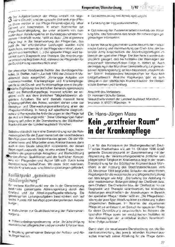 Vorschauseite 2: Kooperation zwischen Ärzten und Pflegenden