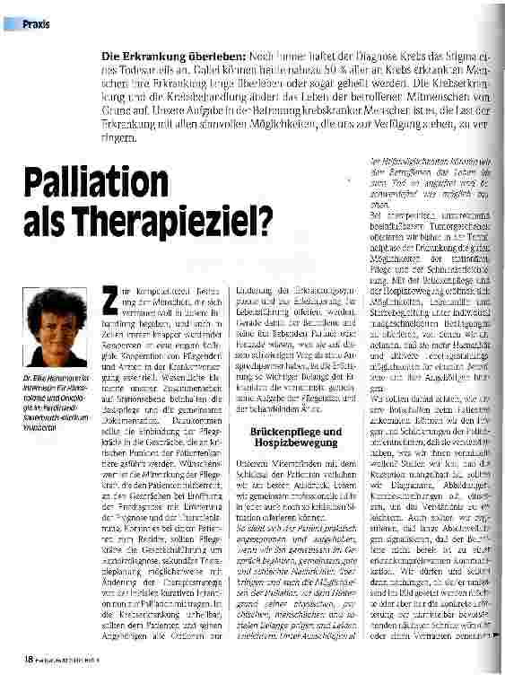 Vorschauseite 1: Palliation als Therapieziel?