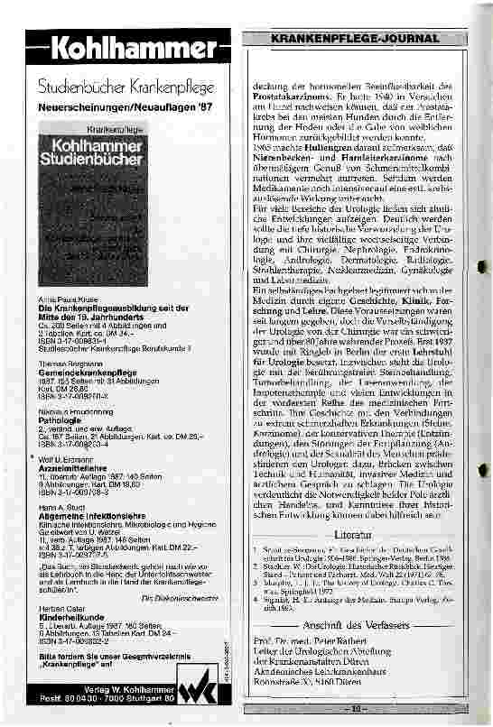 Vorschauseite 5: Historische Grundlagen der modernen Urologie