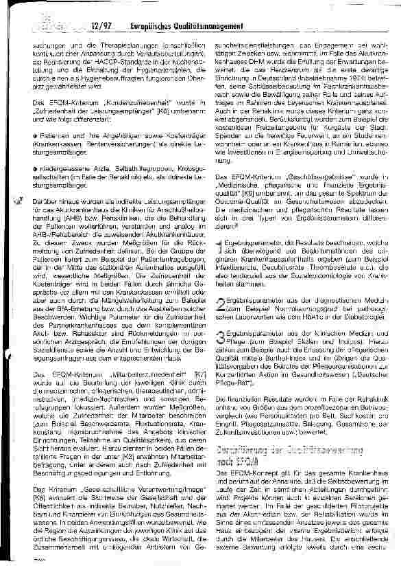 Vorschauseite 3: Premiere in Deutschland: Akutkrankenhaus und Rehaklinik setzen Europäisches Qualitätsmanagement um