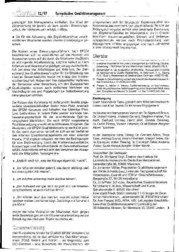 Vorschauseite 5: Premiere in Deutschland: Akutkrankenhaus und Rehaklinik setzen Europäisches Qualitätsmanagement um