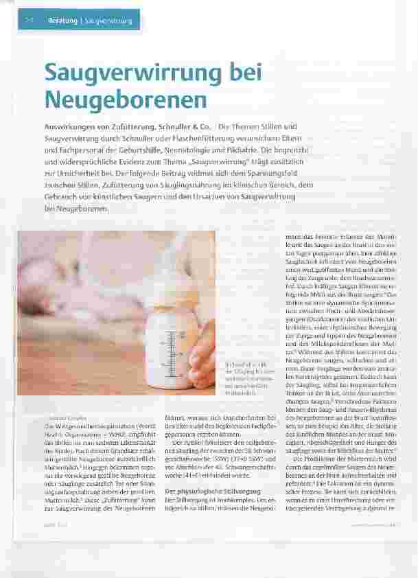 Vorschauseite 1: Saugverwirrung bei Neugeborenen