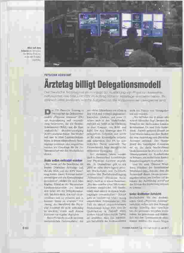 Vorschauseite 1: Ärztetag billigt Delegationsmodell