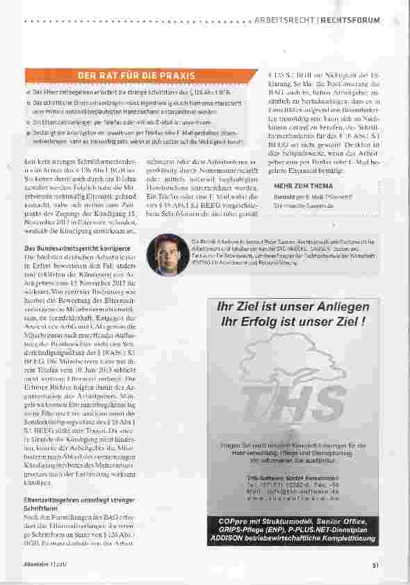 Vorschauseite 2: Elternzeit: Nur mit Unterschrift