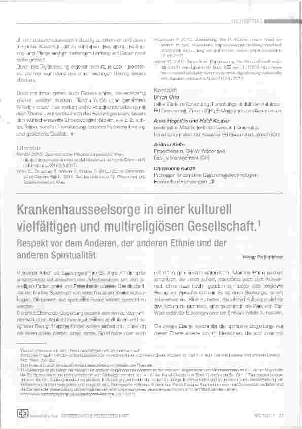 Vorschauseite 1: Krankenhausseelsorge in einer kulturell vielfältigen und multireligiösen Gesellschaft