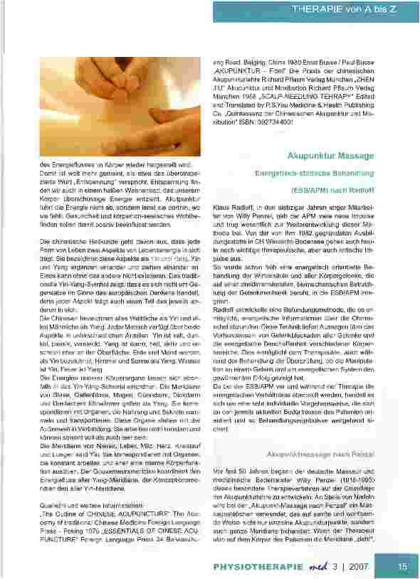 Vorschauseite 2: Therapien von A bis ZTeil I A wie Affolder-Konzept / Akupressur / Akupunktur / Akupunktur Massage / Alexandertechnik / Analytisches Konzept nach Sohier / Applied Physiology / Aqua…