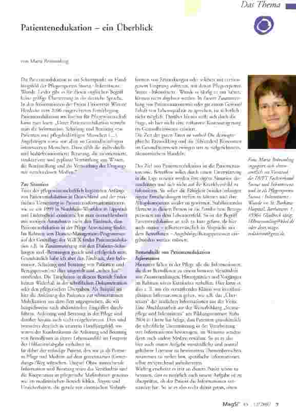Vorschauseite 1: Patientenedukation — ein Überblick