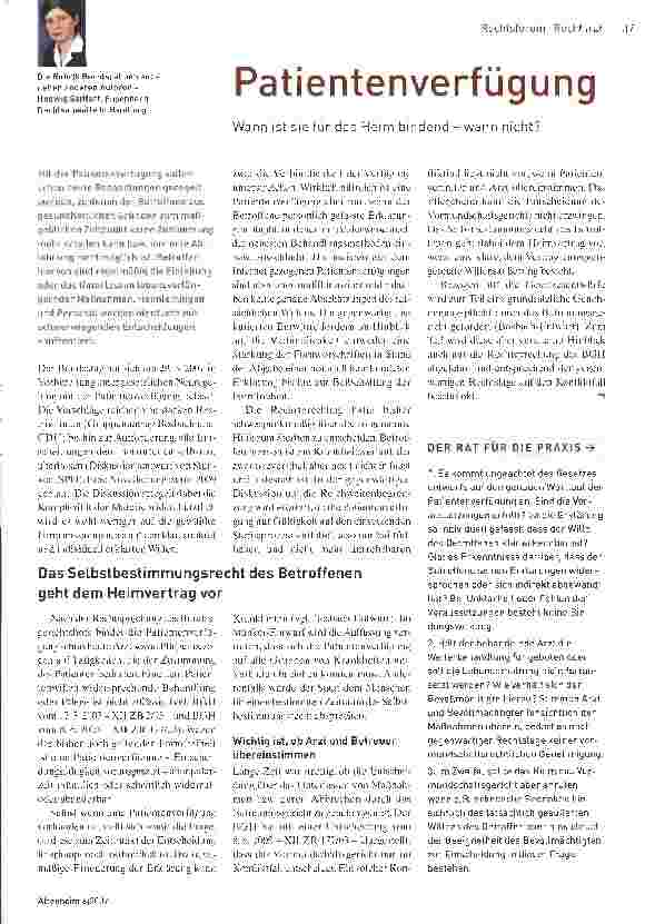 Vorschauseite 1: Patientenverfügung