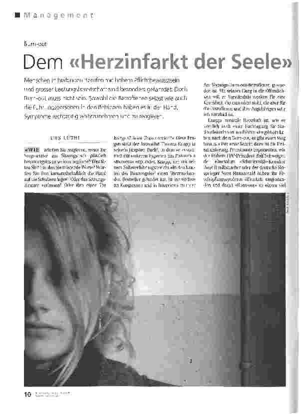Vorschauseite 1: Dem Herzinfarkt der Seele vorbeugen