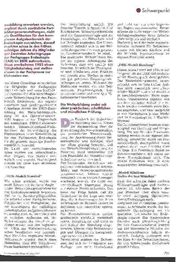 Vorschauseite 3: Fortund Weiterbildung in der Endoskopie Aktuelle Situation und Trends